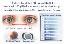 A differential of the left eye and right eye neurological pupil index is associated with discharge modified Rankin scores in neurologically injured patients